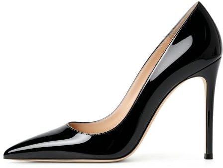 EDEFS High Heels Damen Stiletto Pumps Elegant aus Lack mit Spitze und 10 cm Absatz für Büro & Business