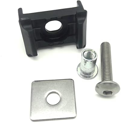 20x Auflagebock Befestigung Doppelstabzaun Zaun+Plättchen+Schraube 5,5+Niet M8 Normal Schwarz 9 mm