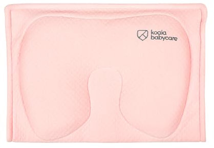 Stillkissen aus Memory Foam, hilft eine Plagiozephalie (Plattkopfsyndrom) vorzubeugen und zu behandeln, mit abnehmbarem Bezug (mit 2 Kissenbezügen) - Koala Perfect Head Breastfeeding - Rosa