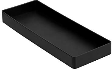 Amazon Basics Rectangular Plastic Organizer, Half Accessory Tray, 23.9 x 8.4 x 2.5 cm, Black