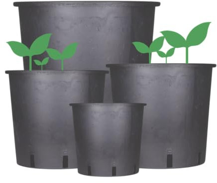 Weedness Maceta Redonda de plástico de 10 litros 24 x 24 cm - Maceta para Plantas Maceta Cuadrada para el Cultivo de Flores