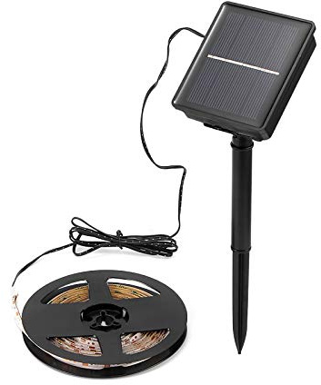 AOZBZ LED Strip 3m, LED Lichterkette Außen Solar Wasserdicht nach IP65 LED-Lichterkette im Freien 2 Modi LED Strip Angetrieben durch Solarbetrieben 90 LED Mit intelligentem Lichtsteuerungsmodus