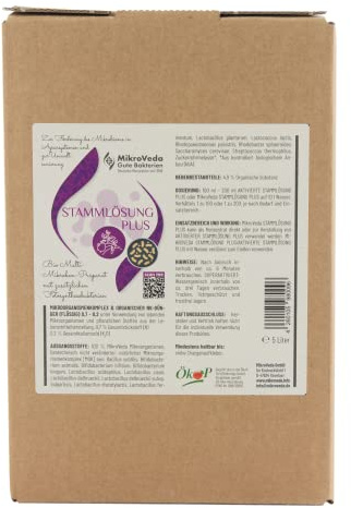 MikroVeda Bio Dünger Stammlösung Plus 5 L, organischer Flüssigdünger, Bodenaktivator mit effektiven Mikroorganismen für Rasen und Garten