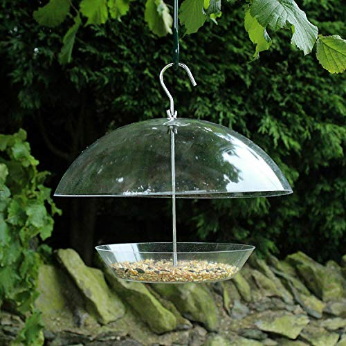 Unibos Natures Market Large Adjustable Dome Wild Bird Feeder Transparent Clear