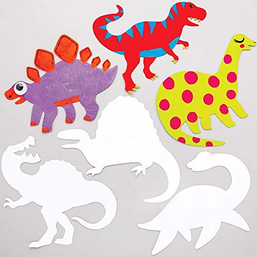 Baker Ross FE122 Dinosaurier-Kartenformen – 30 Stück, farbiger Kunstbedarf für Kinder, Rohlinge für Basteleien und Aktivitäten