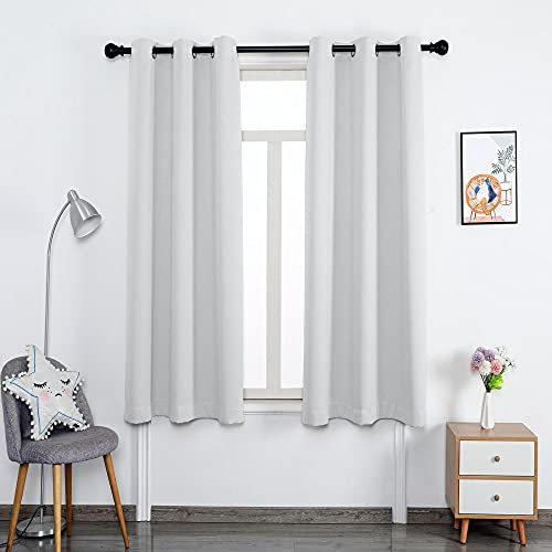 ZJXSNEH Gardinen mit Ösen Verdunklungsvorhänge Thermo Vorhang Blickdicht für Schlafzimmer & Wohnzimmer Weiß Breite 360x Höhe 270cm|2er Set