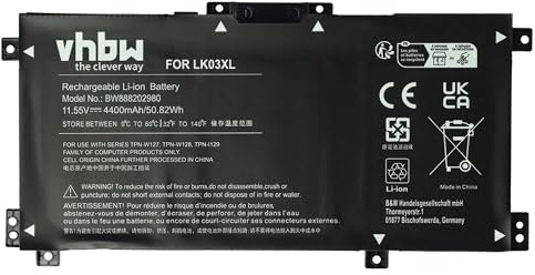vhbw Akku kompatibel mit HP Envy 17 CE1004NG | CE0900NZ, CE0706NZ, CE0011NB Notebook (4400 mAh, 11,55 V, Li-Polymer)