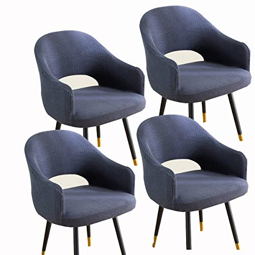 XGANGM Stretch Stuhlhussen mit Armlehne 6/4/2/1 Set Büro Stuhlbezug Samt Stuhl Abdeckung Stuhlschonbezug Sessel Esszimmer Stuhlhussen Stuhlbezüge, für Hochzeit, Party, Hotel,B,4PCS