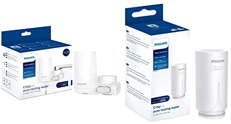 Philips Water - AWP3703 - Sistema de Filtración de agua para Grifo, Filtro de agua On Tap, Color Blanco & X-Guard On Tap Water Filter Cartridge, Color Chlorine, 1 Unidad