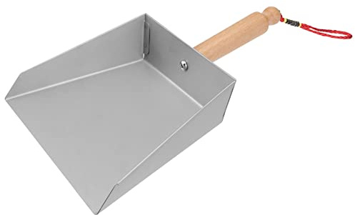 Angoily Kleine Metall-Kehrschaufel Edelstahl-Kehrschaufel Hochleistungs- mit Kurzem Griff Mini-Desktop- Küchenpfanne mit Holzgriff für Die