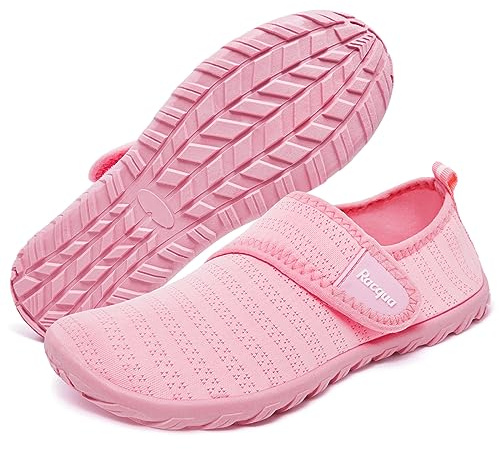 Racqua Kids Water Shoes Boys Girls Quick Dry Barefoot Lightweight Beach Sport Aqua Shoes Swim Pool Walking Surfing Boating Shoes Little Kid Pink 11