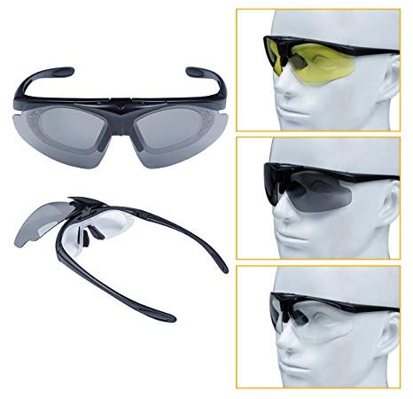 ARMERIAONLINE SINCE 1999 Lunettes de tir à vol polygone et de chasse airsoft militaires de protection jaune balistique avec verres jaunes noirs