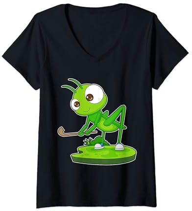 Damen Raupe Feldhockey Feldhockeyschläger Sport T-Shirt mit V-Ausschnitt