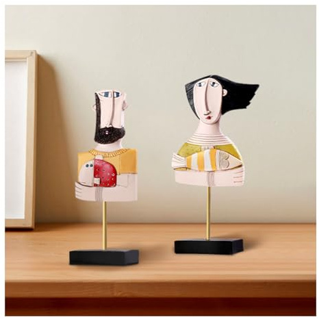 Tauzveok Skulpturen Deko Modern, Abstrakte Kunst Gesicht Deko Figuren, Tischdeko Wohnzimmer, Dekoration Wohnung, Dekofiguren Harz Statue, Geschenk,Portrait Set c