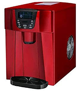 Machine à glaçons, Machine à glaçons Automatique 3 en 1 Machine à glaçons de comptoir + Distributeur de glaçons + Distributeur d'eau Froide avec Affichage LED 2 Tailles d