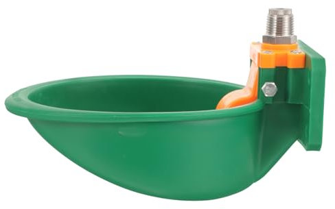 Hohopeti Abreuvoir Automatique Surface Lisse , Usage Ferme en Plastique Vert Bol Rond sans Rouille , Longue Durée pour Vache et Chien