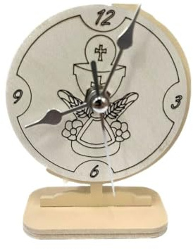 Generico Orologio Legno Made in Italy con Calice Comunione 10 cm Bomboniera