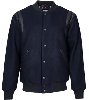 Veste teddy en laine bleu marine