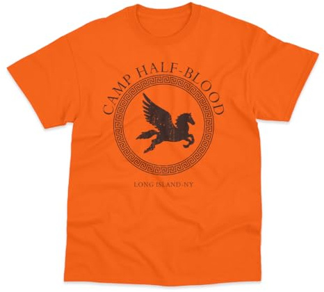 Postees Camp Half Blood Inspired by Percy Jackson Printed Adult Orange T-Shirt Small