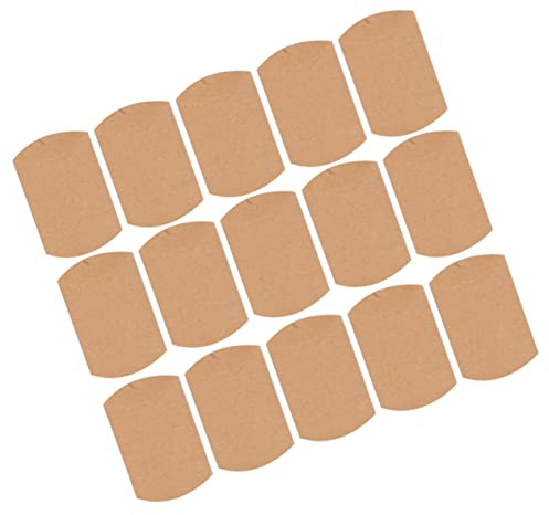 Caja de Papel Kraft Tipo Almohada con Cuerda, 100 Piezas | Golosinas y Collares, Uso en Fiestas y Navidad, Diseño Creativo y Portátil