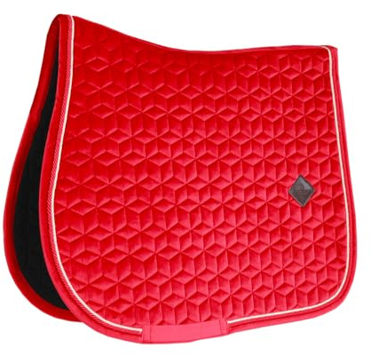 Kentucky Horsewear Satteldecke Velvet Jumping Pony – Rot Schabracke – Springform mit Doppelkordel – Atmungsaktiv – Maschinenwaschbar