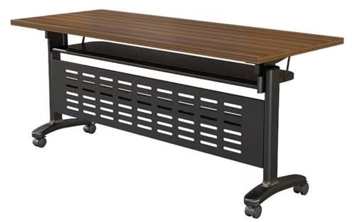 Klappbarer Konferenztisch mit Rollen, Mobile Besprechungstische, stapelbarer rechteckiger Konferenzraumtisch, rollbarer Schulungstisch, platzsparendes Design (Walnuss 62,9 x23,6 x2