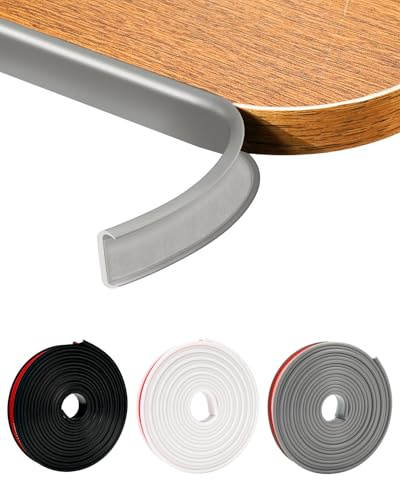 JSIWOTH Möbelkantenband Selbstklebend U-Form – Flexibler Kantenschutz Aus TPE, Stoßfest & Wasserdicht für Möbel, Türen, Tische, einfach zu Montieren, 15mm x 5M