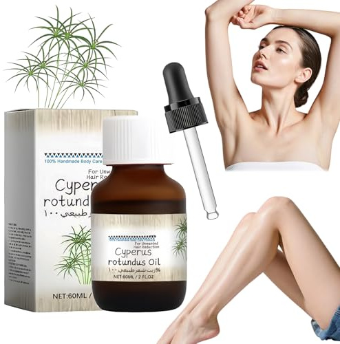 Flintronic 1PC Cyperus Rotundus Oil, Natural Organic Cyperus Rotundus Oil, Moisturizing & Nourishing, Lightly Scented Pure Cyperu Oils for Hair Growth Inhibitor(60ML)