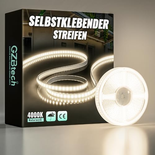 GZBtech Silikon LED Strip Light 3M, 230V 4000K Neutralweiß LED Streifen Schrankbeleuchtung, kürzbar Selbstklebend Lichtband für Schlafzimmer Küchen Innen Außen Deko und Kommerzielle Nutzung, CE Listed