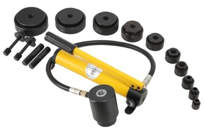 CDZHLTG Perforadora Hidráulica Manual, 15T Bomba Hidráulica para Cilindro Perforación Orificio Hidráulico 10 Matrices, Kit de Herramientas de Punzonado Hidráulico 16-101 mm