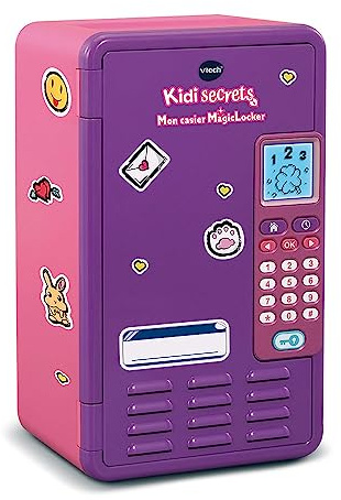 VTech KidiSecrets Mon Casier MagicLocker, Coffre Secret Enfant Dès 6 Ans | Casier Rose à Personnaliser, Protège les Secrets avec un Code et Se Transforme en Enceinte Musicale Enfant