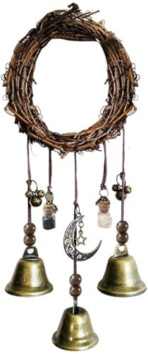 Wicca-Magisches Windspiel | Glocke, Tür, Hexenglocke, Dekoration, zum Aufhängen, Schutzknopf, Glockenspiel, Wind, Wicca, Hexerei