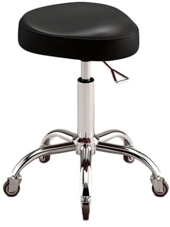 LULUMAIC Sattelhocker Ergonomischer Sattelstuhl Rolling Sattelhocker mit verstellbaren Rädern leicht zu versammeln