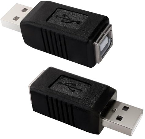 KUOQIY 2 Pezzi Adattatore da USB A a B, USB 2.0 A Maschio a B Stampante Femmina Convertitore, per Stampante, Scanner, Fax, Altro