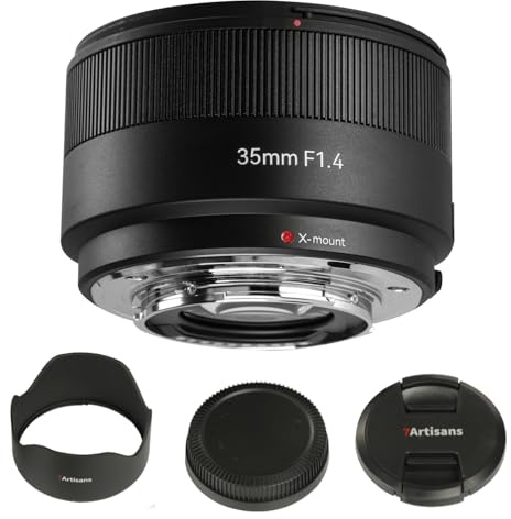 7artisans AF 35mm F1.4 Objektiv Autofokus APS-C Rahmen für X-Mount Kameras X-A1 X-A10 X-M1 X-T1 X-T10 X-T100 X-PR01 X-PR03 X-E1 X-E2S X-E4 XS10 XS20 und mehr. (schwarz)