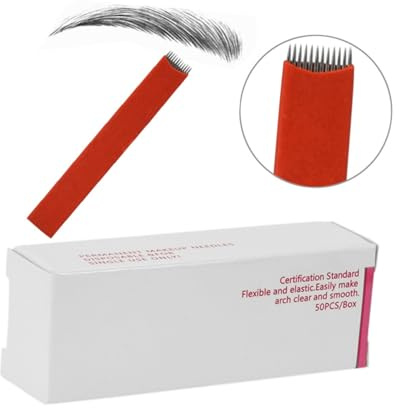 FRCOLOR 50stücke Microblading-klingen aus Edelstahl für Augenbrauen-tattoo mit Flachen Klingen für Professionelles Permanent-make-up
