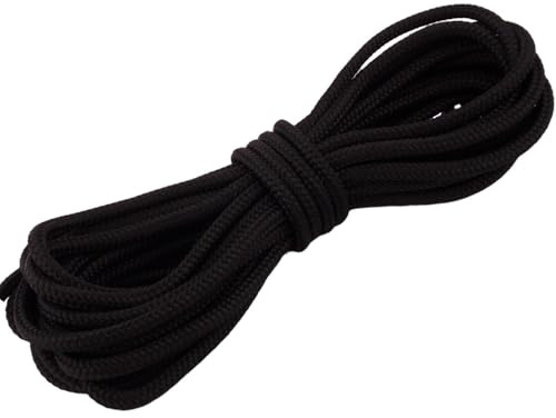 PPM Seil 6mm Polypropylen Schnur – Meterware 10m 20m 30m 50m – Standardfarben – Flechtschnur für DIY, Makramee, Outdoor, Deko (Schwarz, 10m)