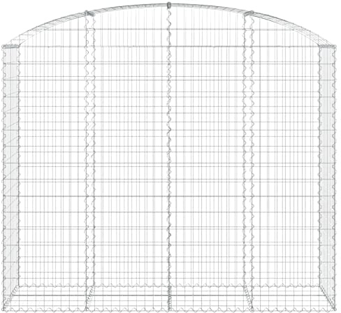 Paniers en gabion en fer galvanisé – Cages arqués pour mur de soutènement extérieur, treillis métallique, pot de fleurs, 200 x 50 x 160/180 cm, solution d'aménagement paysager de jardin