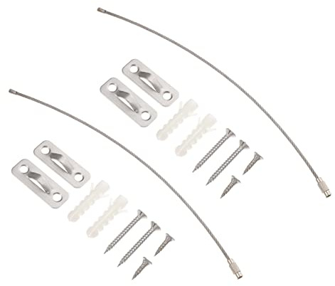 Anclajes para Muebles de Acero Inoxidable, 2 Juegos, Plata | Fijación para Estantería y Mobiliario, Uso Doméstico, Estabilidad Reforzada, Prevención de Caídas
