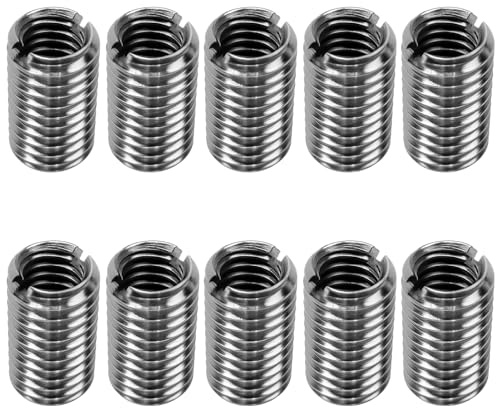 Gewindeeinsatz M8 auf M6 x 15 mm, 10 Stück Edelstahl Gewindereparatur Gewindeeinsatz selbstschneidend Reduziermutter Gewindeeinsatzschraube für Auto Motorrad Maschinenbau Dampfturbine Reparatur