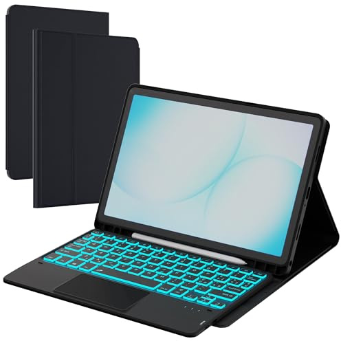 Custodia Tastiera per Samsung Galaxy Tab A11 Plus /A9+ 11 pollici - 7 Colori Illuminato Senza fili Rimovibile Tablet Tastiera con Touchpad - Layout Italiano QWERTY Cover Tastiera per Tab A11+ Nero
