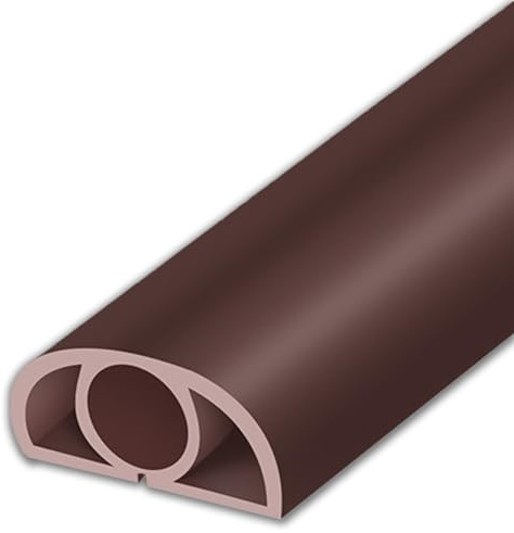 Passacavi Pavimento Semicircolare in PVC, Canalina Calpestabile Anti-Calpestio da Esterno, Facile da Tagliare/Installare per La Gestione Dei Cavi da Pavimento(Brown)