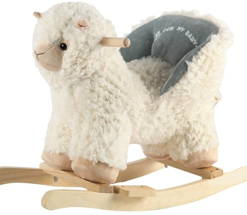 Plüsch Rocking Horse-Schaukelpferd Schaukeltier Schaukelspielzeug，TIC、CPC Zertifizierung (Weiß)