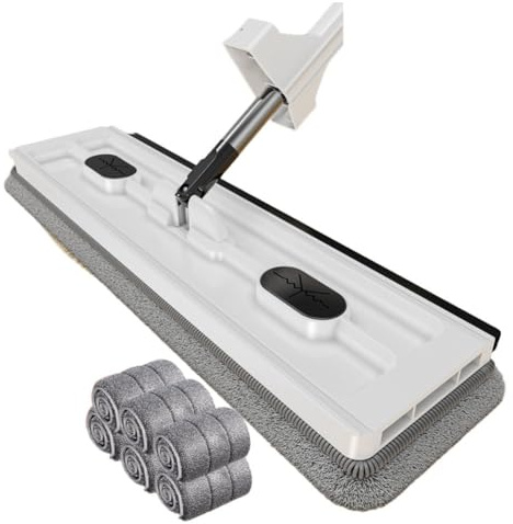 Flaroey Trapeador para Limpieza de Pisos Trapeadores Exprimidores Manos Limpieza del Hogar Trapeador Giratorio de Microfibra Escobas para Lavar Pisos,