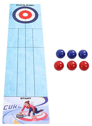 Tisch-Curling-Spiel, aufrollbar, interaktiv, pädagogisch, wettbewerbsfähig, tragbares Curling-Brett, Familienspiel