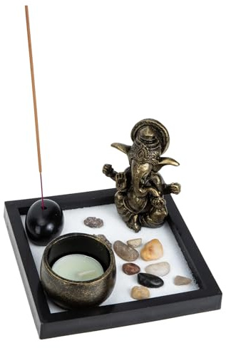 VICASKY Zen Sand Table Decorative Sandbox Set 11# 12.5x12.5x3CM Japanese Style Microlandscape Sand Table Artware Retro Home and Office Desk Ornament
