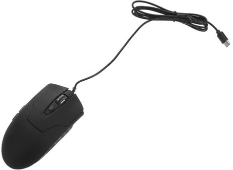 Housoutil Souris de Jeu Filaire USB-c Ergonomique à 6 Boutons pour PC Portable et Bureau, Rétroéclairage LED Bleu, Performance Gaming, Compatible Systèmes D'exploitation Populaires, Noire