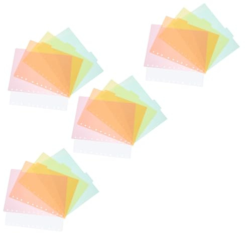 ARTIBETTER 4 Juegos de Separadores de Índice para Carpetas B5 Plástico Semitransparente 11 Agujeros 5 Pestañas por Juego Accesorios para Organización de Oficina y Agendas