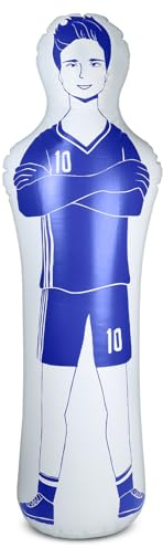 EFUTURETIME 160cm Maniquí Inflable de Fútbol de PVC, Muñeco aéreo de Portero Fácil de Plegar y Guardar, Saco de Boxeo Inflable para Entrenar en Fútbol, Baloncesto y Boxeo, Azul
