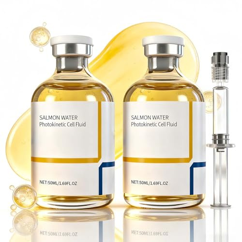 2PCS Salmon DNA Ampoule, Salmon Anti Wrinkle Serum, Microneedling Serum for Face, Barrier Repair Ampoule with Collagen & Peptide, Korean Glass Skin Routine & Daily Face Care, 100ml